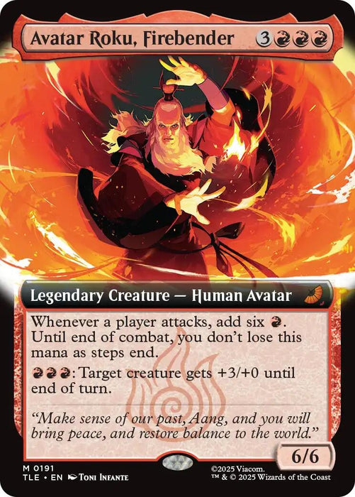 Image for Avatar Roku, Firebender (Extended Art) (191) (Foil) [Avatar: The Last Airbender: Eternal-Legal] - Magic: The Gathering