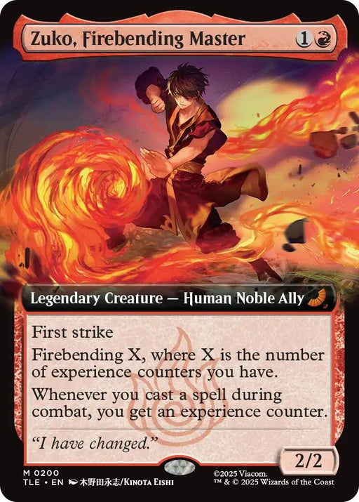 Image for Zuko, Firebending Master (Extended Art) (200) [Avatar: The Last Airbender: Eternal-Legal] - Magic: The Gathering