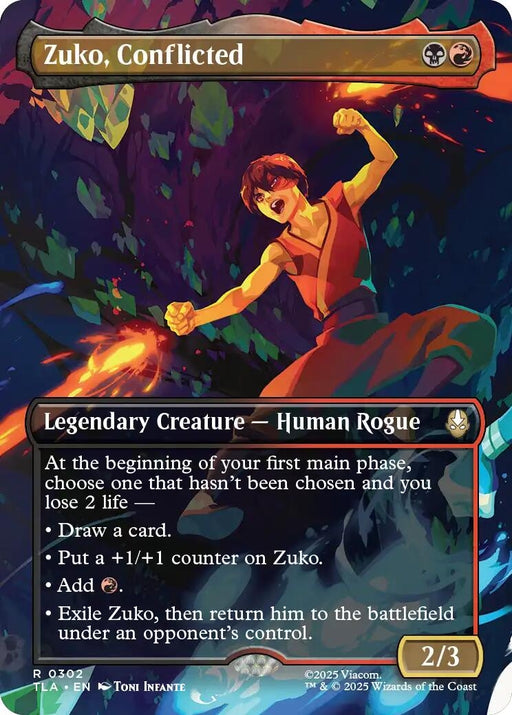 Image for Zuko, Conflicted (Borderless) (302) (Foil) [Avatar: The Last Airbender] - Magic: The Gathering
