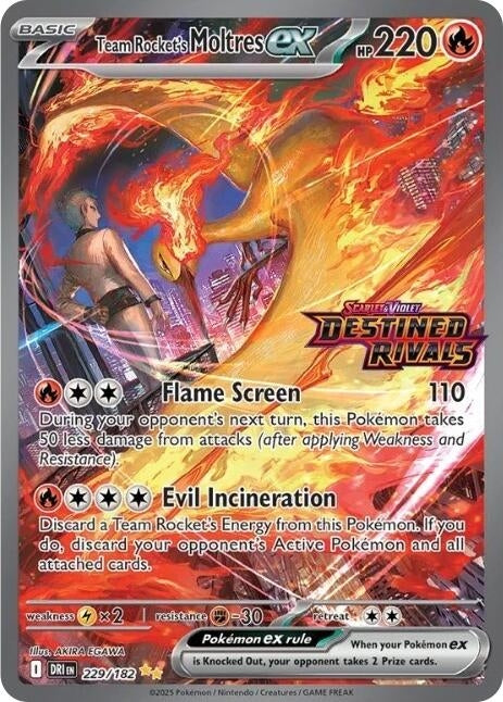 Image for Team Rocket's Moltres ex - 229/182 (Destined Rivals Stamp) (229/182) (Holofoil) [Miscellaneous Cards & Products] - Pokemon