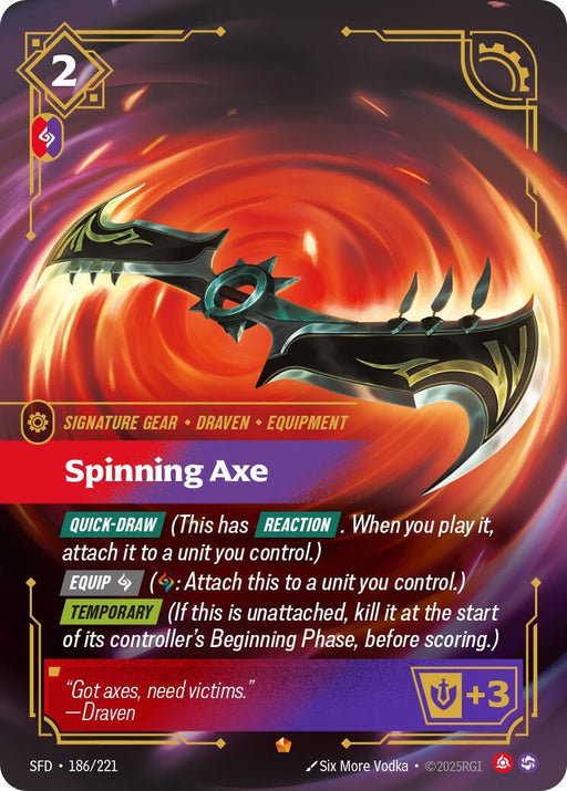 Image for Spinning Axe (186/221) (Foil) [Spiritforged] - Riftbound: League of Legends Trading Card Game