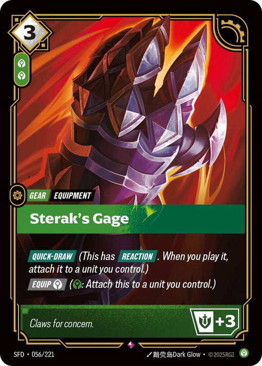 Image for Sterak's Gage (056/221) (Foil) [Spiritforged] - Riftbound: League of Legends Trading Card Game