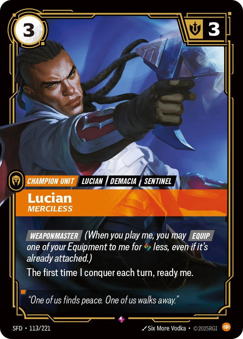 Image for Lucian - Merciless (113/221) (Foil) [Spiritforged] - Riftbound: League of Legends Trading Card Game