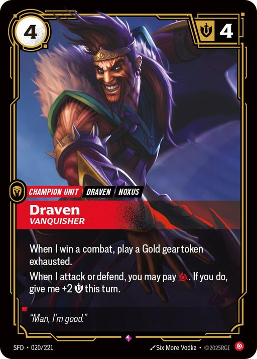 Image for Draven - Vanquisher (020/221) (Foil) [Spiritforged] - Riftbound: League of Legends Trading Card Game