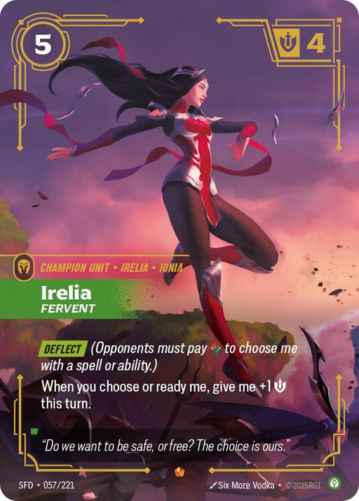 Image for Irelia - Fervent (057/221) (Foil) [Spiritforged] - Riftbound: League of Legends Trading Card Game
