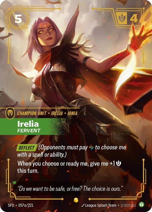Image for Irelia - Fervent (Alternate Art) (057a/221) (Foil) [Spiritforged] - Riftbound: League of Legends Trading Card Game