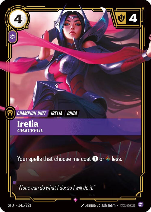 Image for Irelia - Graceful (141/221) (Foil) [Spiritforged] - Riftbound: League of Legends Trading Card Game