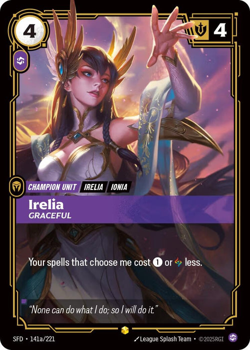 Image for Irelia - Graceful (Alternate Art) (141a/221) (Foil) [Spiritforged] - Riftbound: League of Legends Trading Card Game