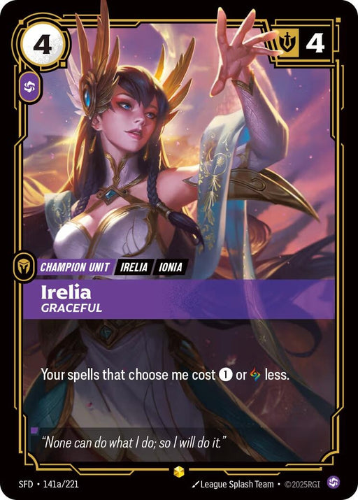 Image for Irelia - Graceful (Alternate Art) (141a/221) (Foil) [Spiritforged] - Riftbound: League of Legends Trading Card Game