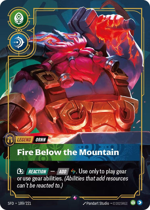 Image for Ornn - Fire Below the Mountain (189/221) (Foil) [Spiritforged] - Riftbound: League of Legends Trading Card Game