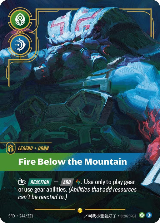 Image for Ornn - Fire Below the Mountain (Overnumbered) (244/221) (Foil) [Spiritforged] - Riftbound: League of Legends Trading Card Game