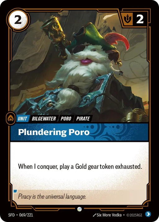 Image for Plundering Poro (069/221) (Foil) [Spiritforged] - Riftbound: League of Legends Trading Card Game