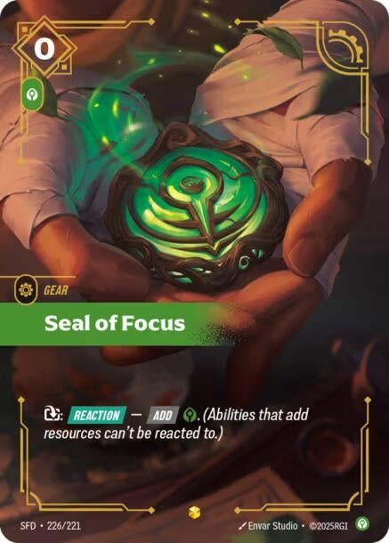 Image for Seal of Focus (Overnumbered) (226/221) (Foil) [Spiritforged] - Riftbound: League of Legends Trading Card Game