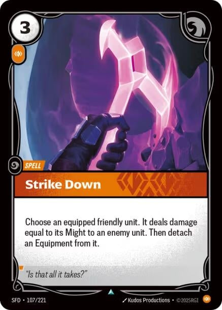 Image for Strike Down (107/221) (Foil) [Spiritforged] - Riftbound: League of Legends Trading Card Game