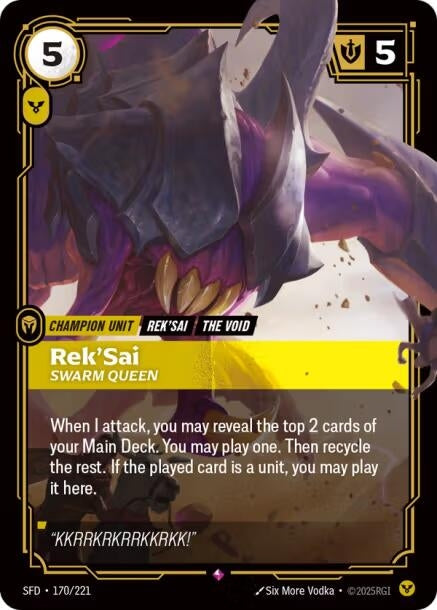 Image for Rek'Sai - Swarm Queen (170/221) (Foil) [Spiritforged] - Riftbound: League of Legends Trading Card Game
