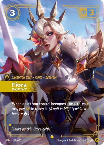 Image for Fiora - Worthy (Alternate Art) (180a/221) (Foil) [Spiritforged] - Riftbound: League of Legends Trading Card Game
