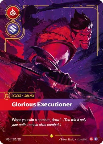 Image for Draven - Glorious Executioner (Overnumbered) (242/221) (Foil) [Spiritforged] - Riftbound: League of Legends Trading Card Game