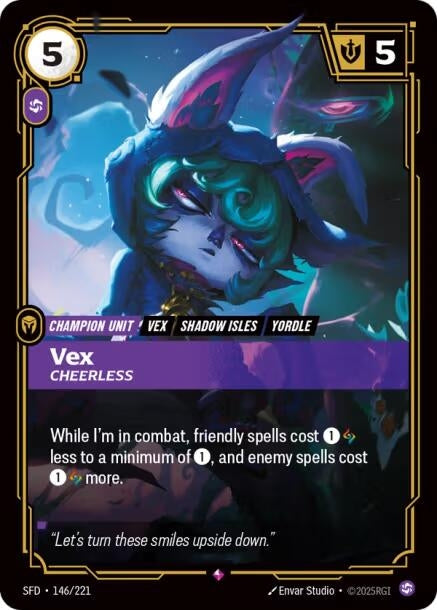 Image for Vex - Cheerless (146/221) (Foil) [Spiritforged] - Riftbound: League of Legends Trading Card Game