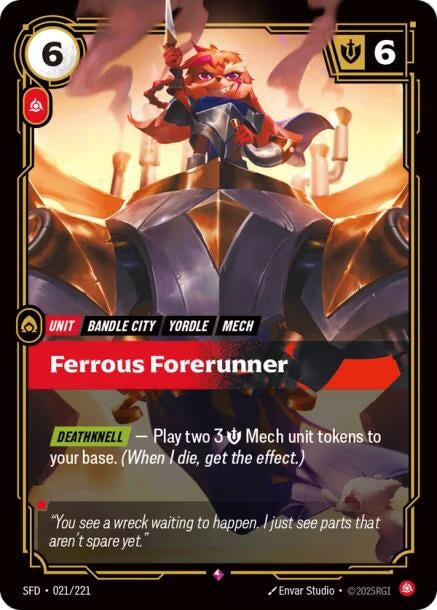 Image for Ferrous Forerunner (021/221) (Foil) [Spiritforged] - Riftbound: League of Legends Trading Card Game