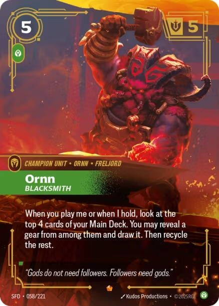 Image for Ornn - Blacksmith (058/221) (Foil) [Spiritforged] - Riftbound: League of Legends Trading Card Game