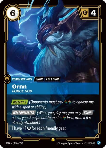 Image for Ornn - Forge God (Alternate Art) (085a/221) (Foil) [Spiritforged] - Riftbound: League of Legends Trading Card Game