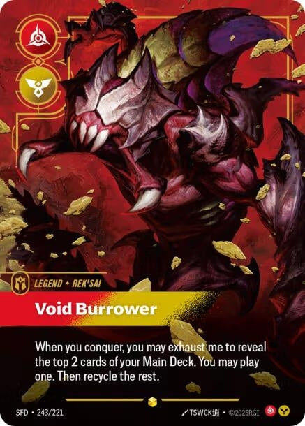 Image for Rek'sai - Void Burrower (Overnumbered) (243/221) (Foil) [Spiritforged] - Riftbound: League of Legends Trading Card Game