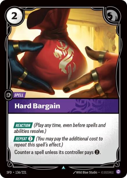 Image for Hard Bargain (136/221) (Foil) [Spiritforged] - Riftbound: League of Legends Trading Card Game