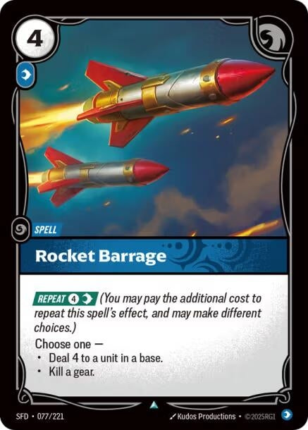 Image for Rocket Barrage (077/221) (Foil) [Spiritforged] - Riftbound: League of Legends Trading Card Game