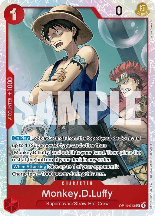 Image for Monkey.D.Luffy (OP14-013) (Foil) [The Azure Sea's Seven] - One Piece Card Game