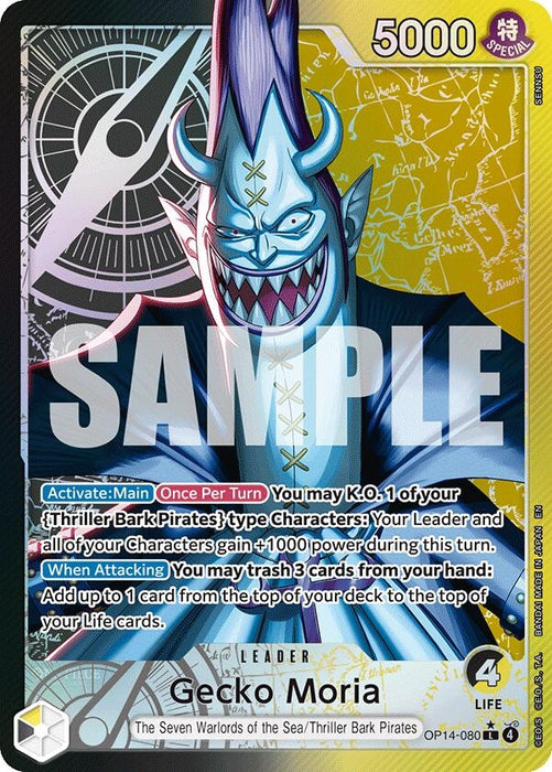 Gecko Moria - OP14-080 (Alternate Art) (OP14-080) (Foil) [The Azure Sea's Seven]