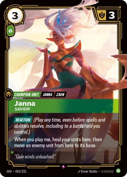 Image for Janna - Savior (053/221) (Foil) [Spiritforged] - Riftbound: League of Legends Trading Card Game
