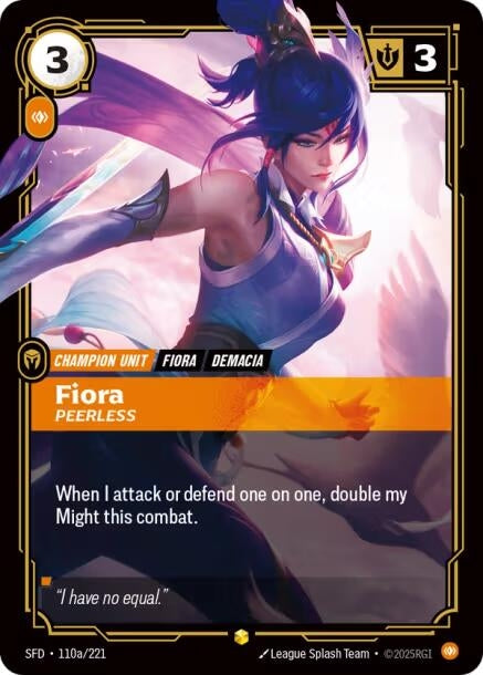 Image for Fiora - Peerless (Alternate Art) (110a/221) (Foil) [Spiritforged] - Riftbound: League of Legends Trading Card Game