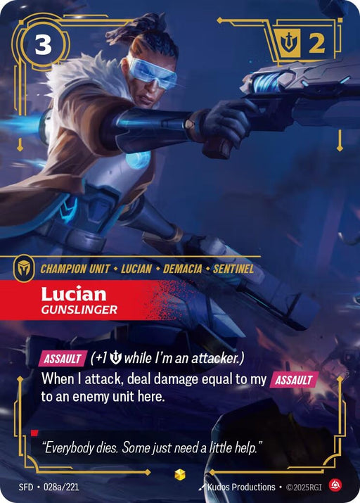 Image for Lucian - Gunslinger (Alternate Art) (028a/221) (Foil) [Spiritforged] - Riftbound: League of Legends Trading Card Game