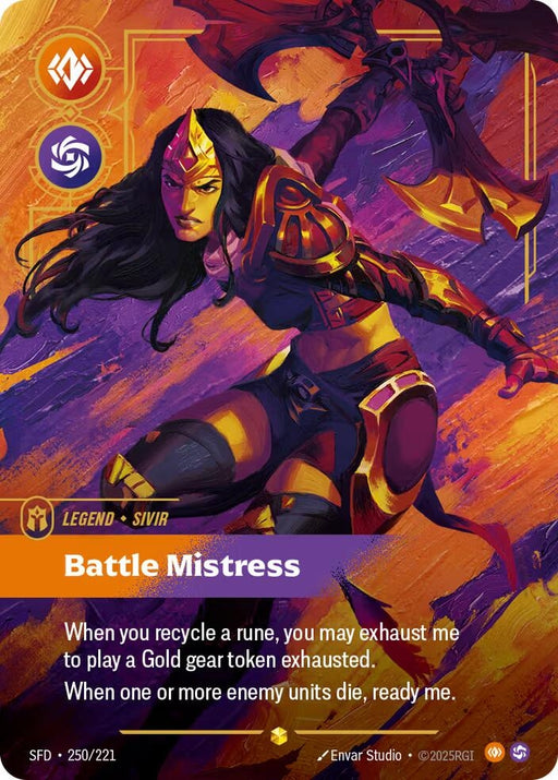 Image for Sivir - Battle Mistress (Overnumbered) (250/221) (Foil) [Spiritforged] - Riftbound: League of Legends Trading Card Game