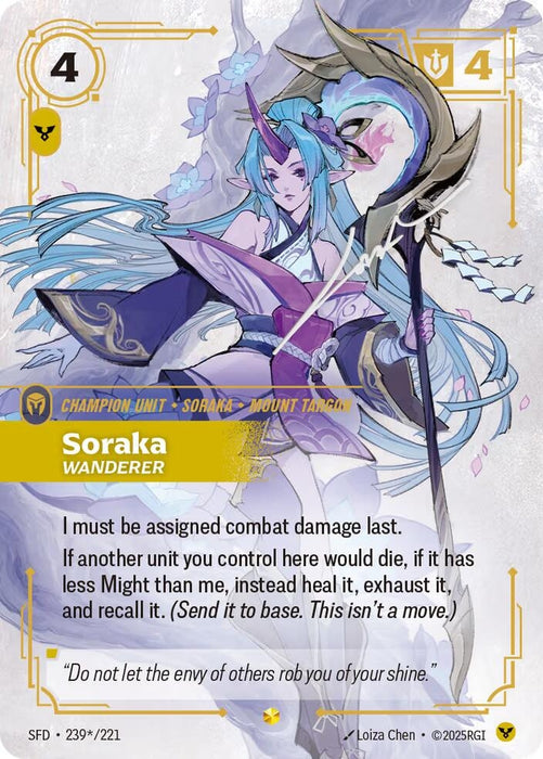 Image for Soraka - Wanderer (Signature) (239*/221) (Foil) [Spiritforged] - Riftbound: League of Legends Trading Card Game