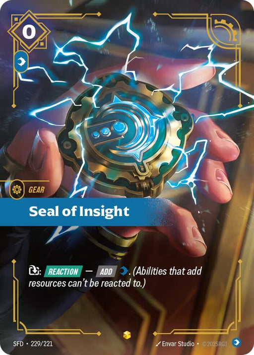 Image for Seal of Insight (Overnumbered) (229/221) (Foil) [Spiritforged] - Riftbound: League of Legends Trading Card Game
