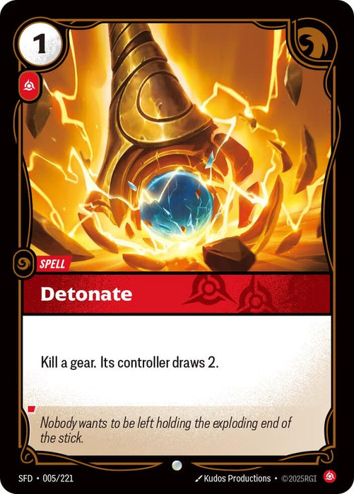 Image for Detonate (005/221) (Foil) [Spiritforged] - Riftbound: League of Legends Trading Card Game