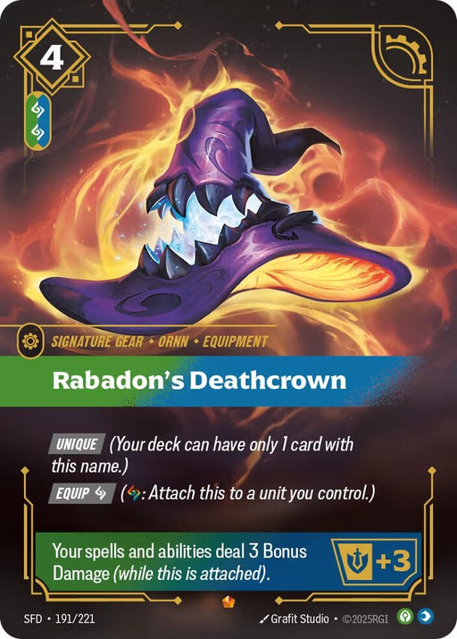 Image for Rabadon's Deathcrown (191/221) (Foil) [Spiritforged] - Riftbound: League of Legends Trading Card Game