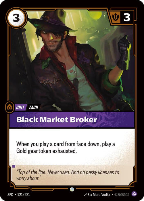 Image for Black Market Broker (121/221) (Foil) [Spiritforged] - Riftbound: League of Legends Trading Card Game