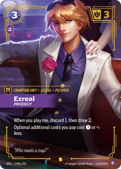 Image for Ezreal - Prodigy (Alternate Art) (149a/221) (Foil) [Spiritforged] - Riftbound: League of Legends Trading Card Game