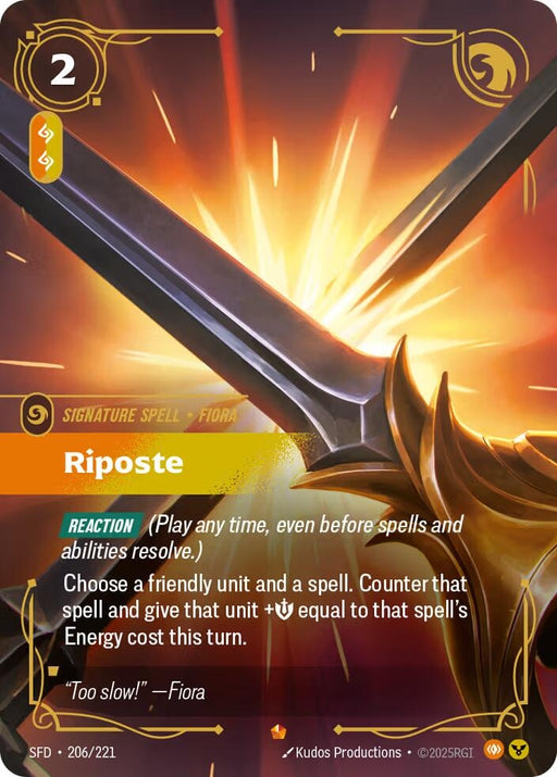 Image for Riposte (206/221) (Foil) [Spiritforged] - Riftbound: League of Legends Trading Card Game