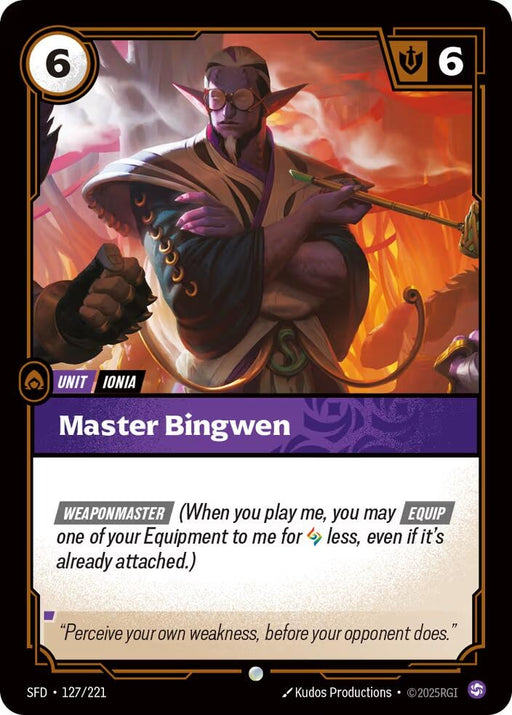 Image for Master Bingwen (127/221) [Spiritforged] - Riftbound: League of Legends Trading Card Game
