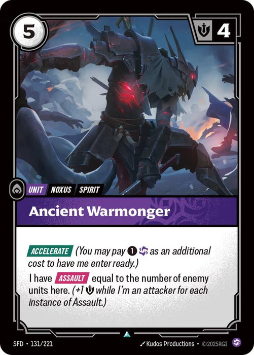 Image for Ancient Warmonger (131/221) (Foil) [Spiritforged] - Riftbound: League of Legends Trading Card Game