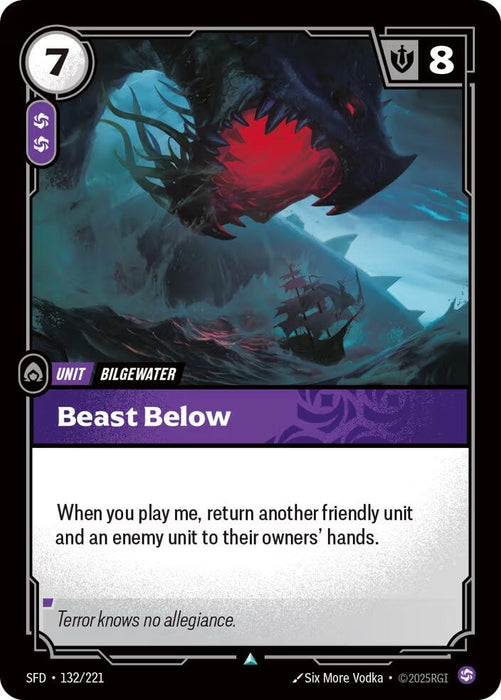 Image for Beast Below (132/221) (Foil) [Spiritforged] - Riftbound: League of Legends Trading Card Game