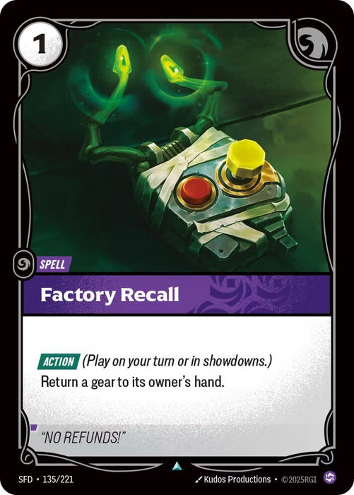 Image for Factory Recall (135/221) (Foil) [Spiritforged] - Riftbound: League of Legends Trading Card Game
