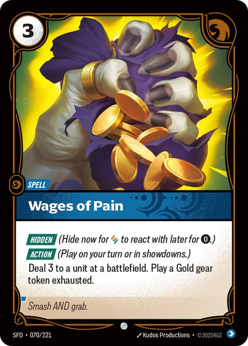 Image for Wages of Pain (070/221) [Spiritforged] - Riftbound: League of Legends Trading Card Game