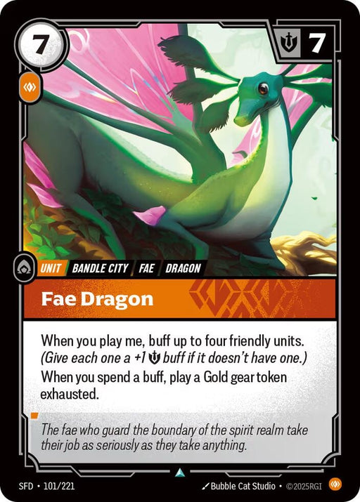 Image for Fae Dragon (101/221) (Foil) [Spiritforged] - Riftbound: League of Legends Trading Card Game