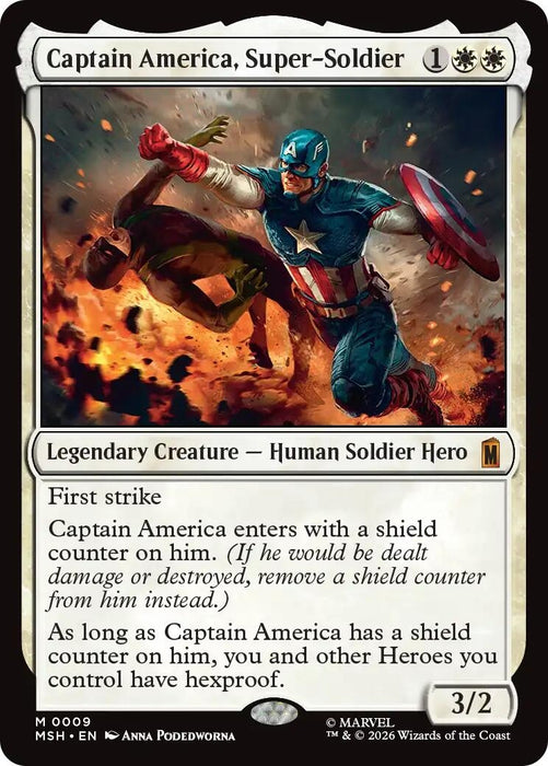 Image for Captain America, Super-Soldier (9) (Foil) [Marvel Super Heroes] - Magic: The Gathering
