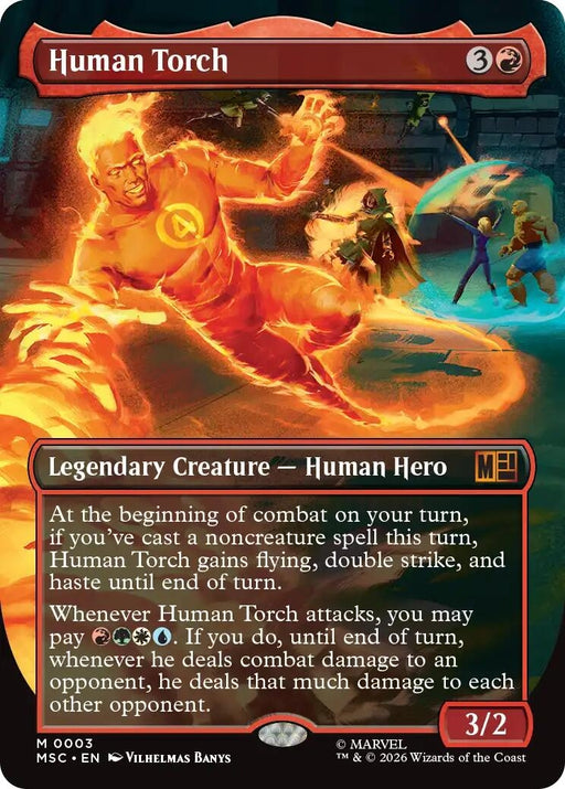 Image for Human Torch (Borderless) (3) [Commander: Marvel Super Heroes] - Magic: The Gathering