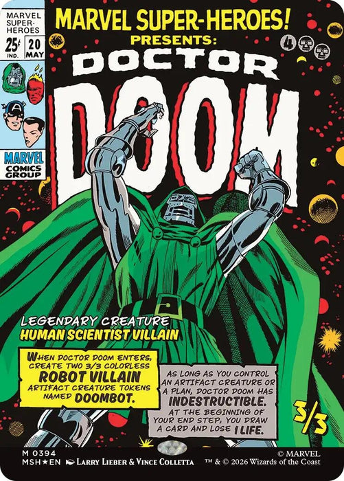 Image for Doctor Doom (Borderless) (394) (Foil) [Marvel Super Heroes] - Magic: The Gathering